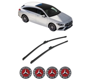 Set stergatoare auto MERCEDES-BENZ CLA Shooting Brake (X118) din 2019-2023, pentru parbriz auto, 2 bucati, Bosch Aerotwin, din cauciuc siliconat rezistent, 4 Stickere Auto MERCEDES-BENZ - Img 2