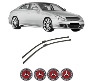Set stergatoare auto MERCEDES-BENZ CLS (C219) din 2004-2010, pentru parbriz auto, 2 bucati, Bosch Aerotwin, din cauciuc siliconat rezistent, 4 Stickere Auto MERCEDES-BENZ - Img 2