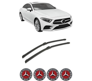 Set stergatoare auto MERCEDES-BENZ CLS (C257) din 2017-2021, pentru parbriz auto, 2 bucati, Bosch Aerotwin, din cauciuc siliconat rezistent, 4 Stickere Auto MERCEDES-BENZ - Img 2