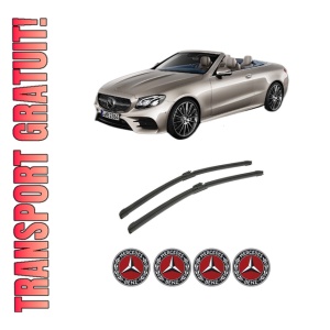 Set stergatoare auto MERCEDES-BENZ E-CLASS Convertible (A238) din 2017-2021, pentru parbriz auto, 2 bucati, Bosch Aerotwin, din cauciuc siliconat rezistent, 4 Stickere Auto MERCEDES-BENZ