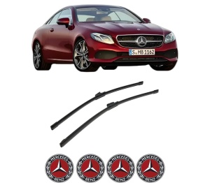Set stergatoare auto MERCEDES-BENZ E-CLASS Coupe (C238) din 2016-2021, pentru parbriz auto, 2 bucati, Bosch Aerotwin, din cauciuc siliconat rezistent, 4 Stickere Auto MERCEDES-BENZ - Img 2