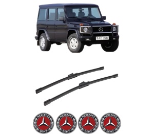 Set stergatoare auto MERCEDES-BENZ G-CLASS (W463) din 2015-2022, pentru parbriz auto, 2 bucati, Bosch Aerotwin, din cauciuc siliconat rezistent, 4 Stickere Auto MERCEDES-BENZ - Img 2