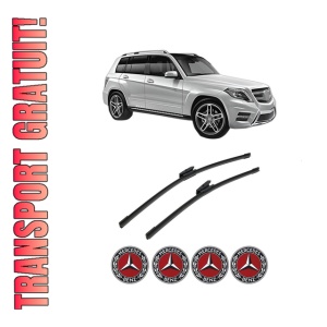 Set stergatoare auto MERCEDES-BENZ GLK-CLASS (X204) din 2008-2015, pentru parbriz auto, 2 bucati, Bosch Aerotwin Multi, din cauciuc siliconat rezistent, 4 Stickere Auto MERCEDES-BENZ