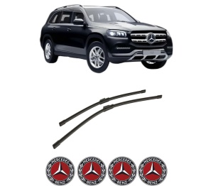 Set stergatoare auto MERCEDES-BENZ GLS (X167) din 2019-2023, pentru parbriz auto, 2 bucati, Bosch Aerotwin, din cauciuc siliconat rezistent, 4 Stickere Auto MERCEDES-BENZ - Img 2