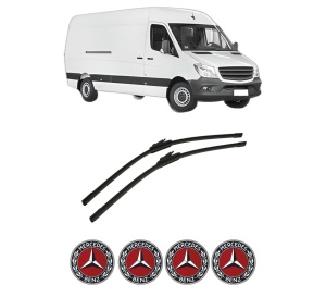 Set stergatoare auto MERCEDES-BENZ SPRINTER 3-t Van (B906) din 2006-2018, pentru parbriz auto, 2 bucati, Bosch Aerotwin, din cauciuc siliconat rezistent, 4 Stickere Auto MERCEDES-BENZ - Img 2