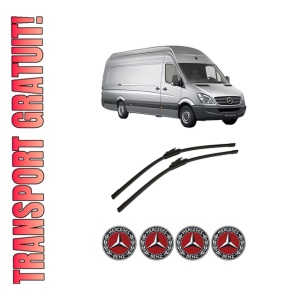 Set stergatoare auto MERCEDES-BENZ SPRINTER 5-t Van (B906) din 2006-2018, pentru parbriz auto, 2 bucati, Bosch Aerotwin, din cauciuc siliconat rezistent, 4 Stickere Auto MERCEDES-BENZ