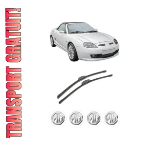 Set stergatoare auto MG MG TF din 2002-2009, pentru parbriz auto, 2 bucati, Bosch Aerotwin Retrofit, din cauciuc siliconat rezistent, 4 Stickere Auto MG