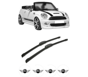 Set stergatoare auto MINI MINI Convertible (R57) din 2007-2015, pentru parbriz auto, 2 bucati, Bosch Aerotwin Retrofit, din cauciuc siliconat rezistent, 4 Stickere Auto MINI - Img 2