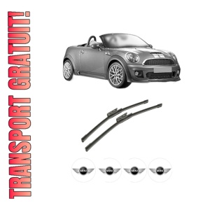 Set stergatoare auto MINI MINI Roadster (R59) din 2011-2015, pentru parbriz auto, 2 bucati, Bosch Aerotwin, din cauciuc siliconat rezistent, 4 Stickere Auto MINI