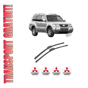 Set stergatoare auto MITSUBISHI PAJERO III (V7_W, V6_W) din 2000-2007, pentru parbriz auto, 2 bucati, Bosch Aerotwin Retrofit, din cauciuc siliconat rezistent, 4 Stickere Auto MITSUBISHI