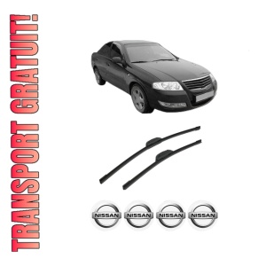 Set stergatoare auto NISSAN ALMERA Classic (B10) din 2006, pentru parbriz auto, 2 bucati, Bosch Aerotwin Retrofit, din cauciuc siliconat rezistent, 4 Stickere Auto NISSAN