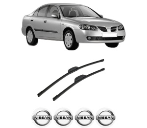 Set stergatoare auto NISSAN ALMERA II (N16) din 2000-2006, pentru parbriz auto, 2 bucati, Bosch Aerotwin Retrofit, din cauciuc siliconat rezistent, 4 Stickere Auto NISSAN - Img 2