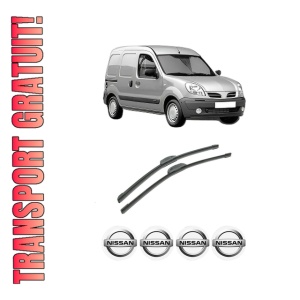 Set stergatoare auto NISSAN KUBISTAR Van (X76) din 2003-2009, pentru parbriz auto, 2 bucati, Bosch Aerotwin Retrofit, din cauciuc siliconat rezistent, 4 Stickere Auto NISSAN