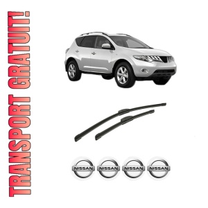 Set stergatoare auto NISSAN MURANO II (Z51) din 2008-2014, pentru parbriz auto, 2 bucati, Bosch Aerotwin Retrofit, din cauciuc siliconat rezistent, 4 Stickere Auto NISSAN