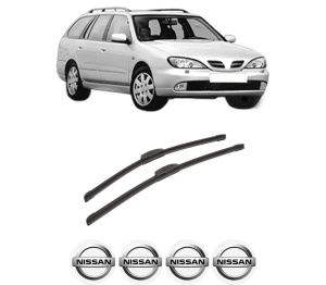 Set stergatoare auto NISSAN PRIMERA Traveller (WP11) din 1996-2001, pentru parbriz auto, 2 bucati, Bosch Aerotwin Retrofit, din cauciuc siliconat rezistent, 4 Stickere Auto NISSAN - Img 2