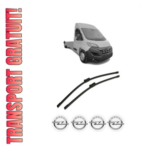 Set stergatoare auto OPEL MOVANO C Platform/Chassis (U9) din 2021-2023, pentru parbriz auto, 2 bucati, Bosch Aerotwin, din cauciuc siliconat rezistent, 4 Stickere Auto OPEL