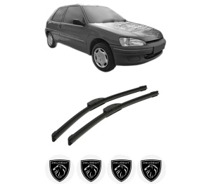 Set stergatoare auto PEUGEOT 106 Van II Hatchback Van (1S_) din 1996-2001, pentru parbriz auto, 2 bucati, Bosch Aerotwin Retrofit, din cauciuc siliconat rezistent, 4 Stickere Auto PEUGEOT - Img 2