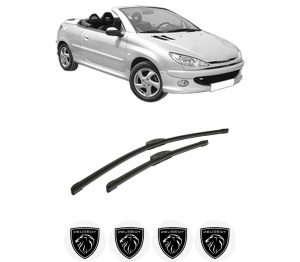 Set stergatoare auto PEUGEOT 206 CC (2D) din 2000-2007, pentru parbriz auto, 2 bucati, Bosch Aerotwin Retrofit, din cauciuc siliconat rezistent, 4 Stickere Auto PEUGEOT - Img 2