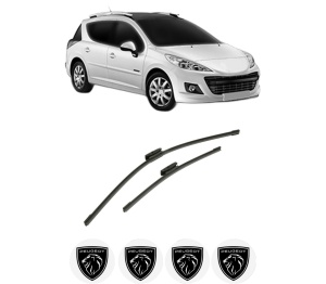 Set stergatoare auto PEUGEOT 207 SW Estate Van (WK_) din 2007-2012, pentru parbriz auto, 2 bucati, Bosch Aerotwin Multi, din cauciuc siliconat rezistent, 4 Stickere Auto PEUGEOT - Img 2