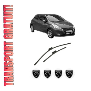 Set stergatoare auto PEUGEOT 208 Hatchback Van (CR_) din 2013-2019, pentru parbriz auto, 2 bucati, Bosch Aerotwin Multi, din cauciuc siliconat rezistent, 4 Stickere Auto PEUGEOT