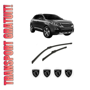 Set stergatoare auto PEUGEOT 3008 Van (MR_, MC_, MJ_) din 2016-2018, pentru parbriz auto, 2 bucati, Bosch Aerotwin, din cauciuc siliconat rezistent, 4 Stickere Auto PEUGEOT