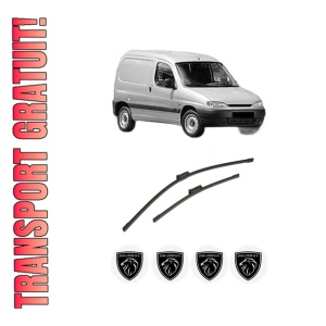 Set stergatoare auto PEUGEOT PARTNER Box Body/MPV (5_, G_) din 1996-2015, pentru parbriz auto, 2 bucati, Bosch Aerotwin, din cauciuc siliconat rezistent, 4 Stickere Auto PEUGEOT