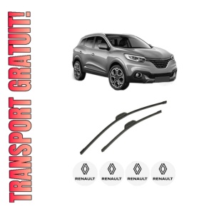 Set stergatoare auto RENAULT KADJAR (HA_, HL_) din 2015-2021, pentru parbriz auto, 2 bucati, Bosch Aerotwin Retrofit, din cauciuc siliconat rezistent, 4 Stickere Auto RENAULT