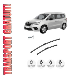 Set stergatoare auto RENAULT KANGOO III Box Body/MPV din 2021-2022, pentru parbriz auto, 2 bucati, Bosch Aerotwin, din cauciuc siliconat rezistent, 4 Stickere Auto RENAULT