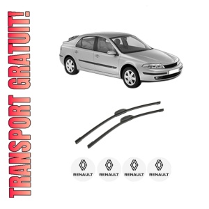 Set stergatoare auto RENAULT LAGUNA II (BG0/1_) din 2001-2007, pentru parbriz auto, 2 bucati, Bosch Aerotwin Retrofit, din cauciuc siliconat rezistent, 4 Stickere Auto RENAULT