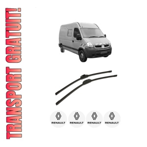 Set stergatoare auto RENAULT MASTER PRO Van (FH__) din 2004-2010, pentru parbriz auto, 2 bucati, Bosch Aerotwin Retro Truck, din cauciuc siliconat rezistent, 4 Stickere Auto RENAULT