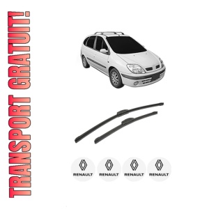Set stergatoare auto RENAULT SCENIC I VAN (FA0_, JA0/1_) din 1999-2001, pentru parbriz auto, 2 bucati, Bosch Aerotwin Retrofit, din cauciuc siliconat rezistent, 4 Stickere Auto RENAULT
