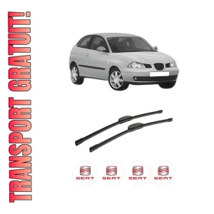 Set stergatoare auto SEAT IBIZA III (6L1) din 2002-2009, pentru parbriz auto, 2 bucati, Bosch Aerotwin Retrofit, din cauciuc siliconat rezistent, 4 Stickere Auto SEAT