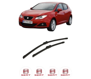 Set stergatoare auto SEAT IBIZA IV Hatchback Van (6J1) din 2008-2015, pentru parbriz auto, 2 bucati, Bosch Aerotwin, din cauciuc siliconat rezistent, 4 Stickere Auto SEAT - Img 2