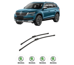 Set stergatoare auto SKODA KODIAQ I (NS6, NS7, NV7) din 2016-2021, pentru parbriz auto, 2 bucati, Bosch Aerotwin, din cauciuc siliconat rezistent, 4 Stickere Auto SKODA - Img 2