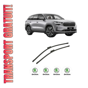 Set stergatoare auto SKODA KODIAQ II (PS7) din 2024, pentru parbriz auto, 2 bucati, Bosch Aerotwin, din cauciuc siliconat rezistent, 4 Stickere Auto SKODA