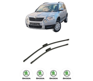 Set stergatoare auto SKODA YETI (5L) din 2009-2017, pentru parbriz auto, 2 bucati, Bosch Aerotwin Multi, din cauciuc siliconat rezistent, 4 Stickere Auto SKODA - Img 2
