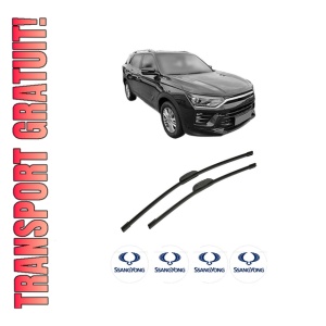 Set stergatoare auto SSANGYONG KORANDO (C300) din 2021-2023, pentru parbriz auto, 2 bucati, Bosch Aerotwin Retrofit, din cauciuc siliconat rezistent, 4 Stickere Auto SSANGYONG