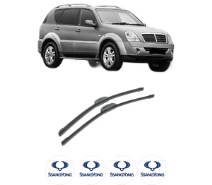 Set stergatoare auto SSANGYONG REXTON / REXTON II VAN din 2011-2013, pentru parbriz auto, 2 bucati, Bosch Aerotwin Retrofit, din cauciuc siliconat rezistent, 4 Stickere Auto SSANGYONG - Img 2