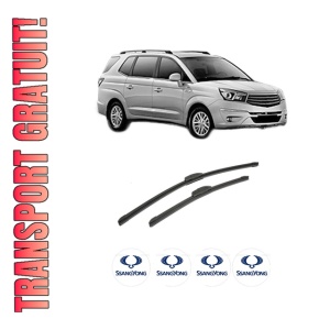 Set stergatoare auto SSANGYONG RODIUS II din 2013-2015, pentru parbriz auto, 2 bucati, Bosch Aerotwin Retrofit, din cauciuc siliconat rezistent, 4 Stickere Auto SSANGYONG