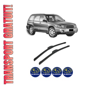 Set stergatoare auto SUBARU FORESTER (SG_) din 2002-2008, pentru parbriz auto, 2 bucati, Bosch Aerotwin Retrofit, din cauciuc siliconat rezistent, 4 Stickere Auto SUBARU