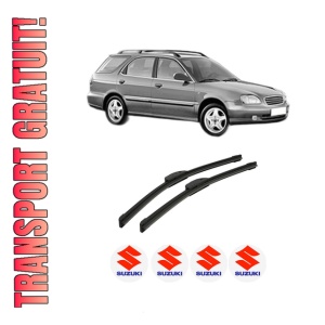 Set stergatoare auto SUZUKI BALENO Estate (EG) din 1996-2002, pentru parbriz auto, 2 bucati, Bosch Aerotwin Retrofit, din cauciuc siliconat rezistent, 4 Stickere Auto SUZUKI