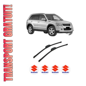 Set stergatoare auto SUZUKI GRAND VITARA II (JT, TE, TD) din 2005-2015, pentru parbriz auto, 2 bucati, Bosch Aerotwin Retrofit, din cauciuc siliconat rezistent, 4 Stickere Auto SUZUKI
