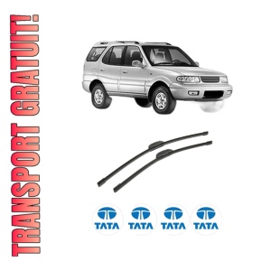 Set stergatoare auto TATA SAFARI (42_FD) din 1999-2006, pentru parbriz auto, 2 bucati, Bosch Aerotwin Retrofit, din cauciuc siliconat rezistent, 4 Stickere Auto TATA
