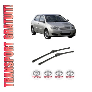 Set stergatoare auto TOYOTA COROLLA (_E12_) din 2001-2007, pentru parbriz auto, 2 bucati, Bosch Aerotwin Retrofit, din cauciuc siliconat rezistent, 4 Stickere Auto TOYOTA