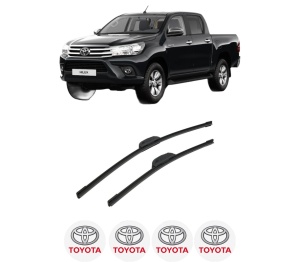 Set stergatoare auto TOYOTA HILUX VIII Pickup (_N1_) din 2015-2024, pentru parbriz auto, 2 bucati, Bosch Aerotwin Retrofit, din cauciuc siliconat rezistent, 4 Stickere Auto TOYOTA - Img 2