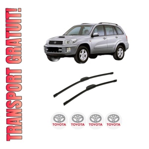 Set stergatoare auto TOYOTA RAV 4 II (_A2_) din 2000-2005, pentru parbriz auto, 2 bucati, Bosch Aerotwin Retrofit, din cauciuc siliconat rezistent, 4 Stickere Auto TOYOTA