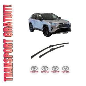 Set stergatoare auto TOYOTA RAV 4 V VAN (_A5_, _H5_) din 2018, pentru parbriz auto, 2 bucati, Bosch Aerotwin Retrofit, din cauciuc siliconat rezistent, 4 Stickere Auto TOYOTA