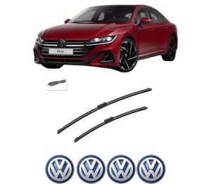 Set stergatoare auto Volkswagen ARTEON (3H7, 3H8) din 2017-2024, pentru parbriz auto, 2 bucati, Bosch Aerotwin, din cauciuc siliconat rezistent, 4 Stickere Auto Volkswagen - Img 2