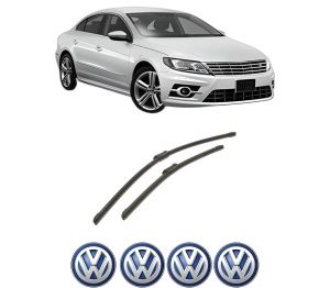 Set stergatoare auto Volkswagen CC B7 (358) din 2011-2016, pentru parbriz auto, 2 bucati, Bosch Aerotwin, din cauciuc siliconat rezistent, 4 Stickere Auto Volkswagen - Img 2
