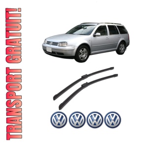 Set stergatoare auto Volkswagen GOLF VAN IV Variant (1J5) din 1999-2006, pentru parbriz auto, 2 bucati, Bosch Aerotwin, din cauciuc siliconat rezistent, 4 Stickere Auto Volkswagen
